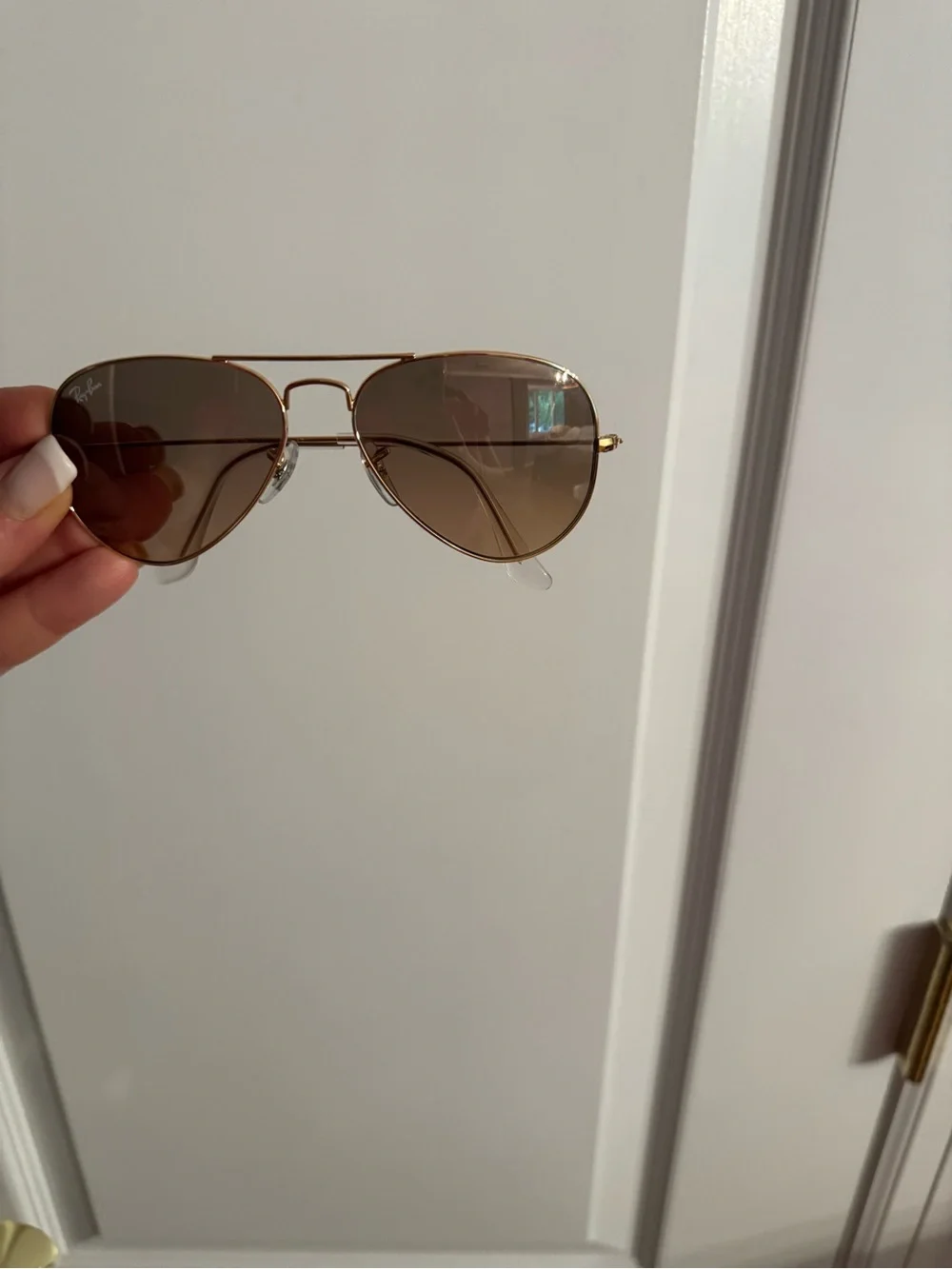 Ray-Ban Gold Frame Brown Gradient Aviator Sunglasses with Case for kids